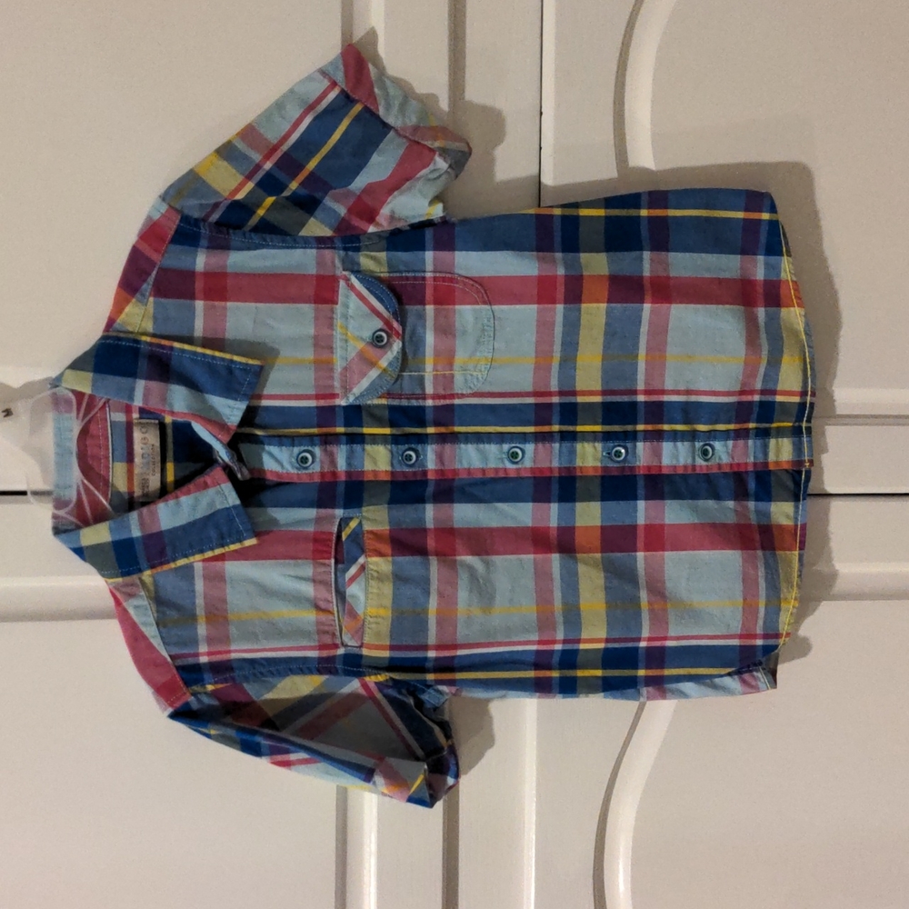 Marks and Spencer's indigo collection size 7 plad shirt